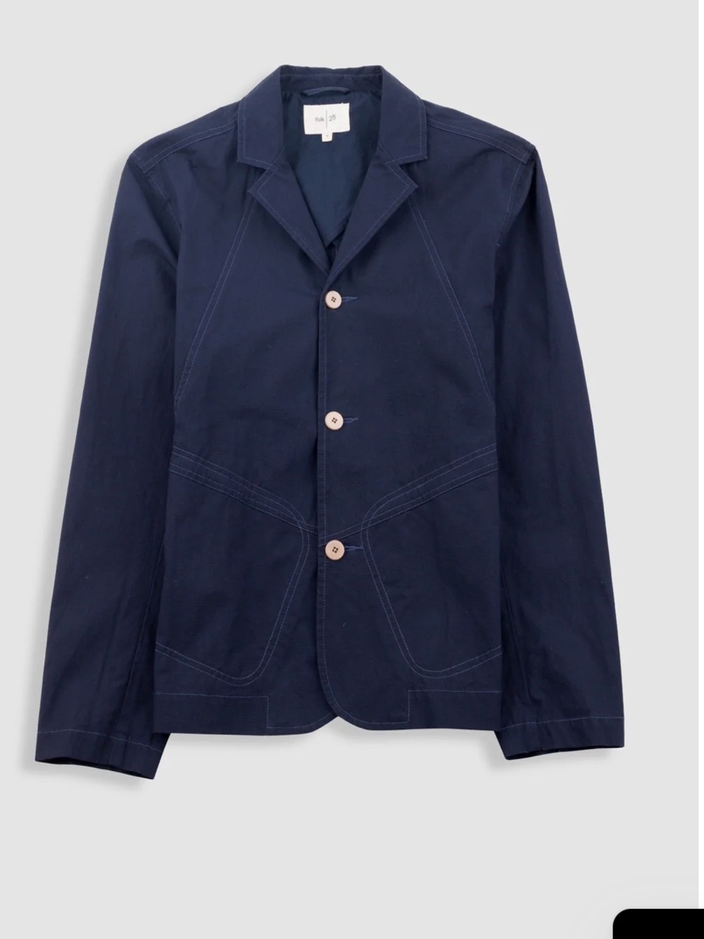 Men's Folk Clothing Anniversary Navy Ripstop Button-Front Workwear Jacket